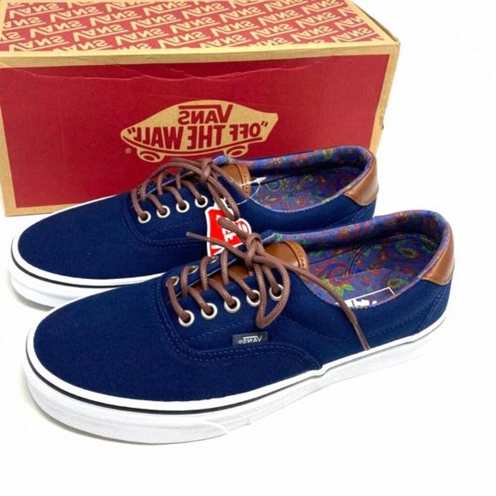 Vans Shoes Men's Size Era 59 C&L Dress Blue Canvas VN000UC6DCU Top Low Skate - Picture 2 of 12